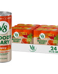 V8 Bloody Mary Spicy Mix 8 fl oz 4 Cases of 6 Cans