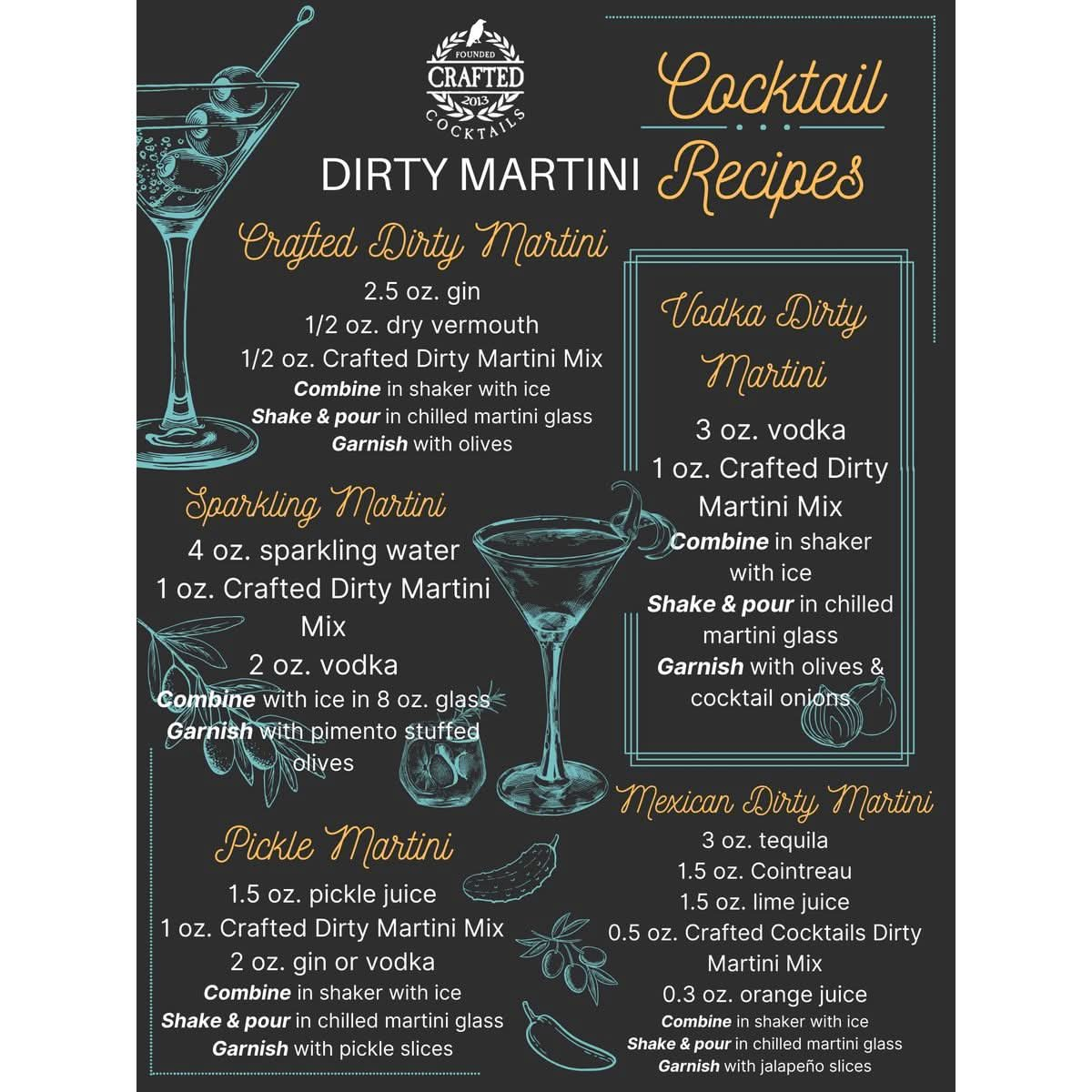 Crafted Cocktails Premium Dirty Martini Mix  2Pack 127 FL OZ Each