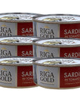 Riga Gold Atlantic Sardines in Tomato Sauce 846 oz Pack of 6