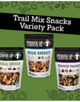 Power Trail Mix Snacks Variety Pack Healthy Nuts Packs Snack Mega Omega High Energy and Protein Packed Mixed Nut and Fruit 14 Ounces Bags with Nosh Pack Bag 3 Pack