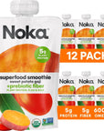 Noka Superfood Fruit Smoothie Pouches Sweet Potato Goji Healthy Snacks with Flax Seed Plant Protein and Prebiotic Fiber Vegan and Gluten Free Snacks Organic Squeeze Pouch 422 oz 12 Count