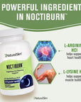 NaturalSlim NoctiBurn Night Fat Burning Support & Metabolism Support Supplements with Essentials Amino Acid - Nighttime Fat Burner - 120 Vegetable Capsules