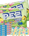 Bulk Sour Pez Candies Refill Bags Pineapple Green Apple Blue Raspberry and Watermelon Hard Candy Sours Pack of 2