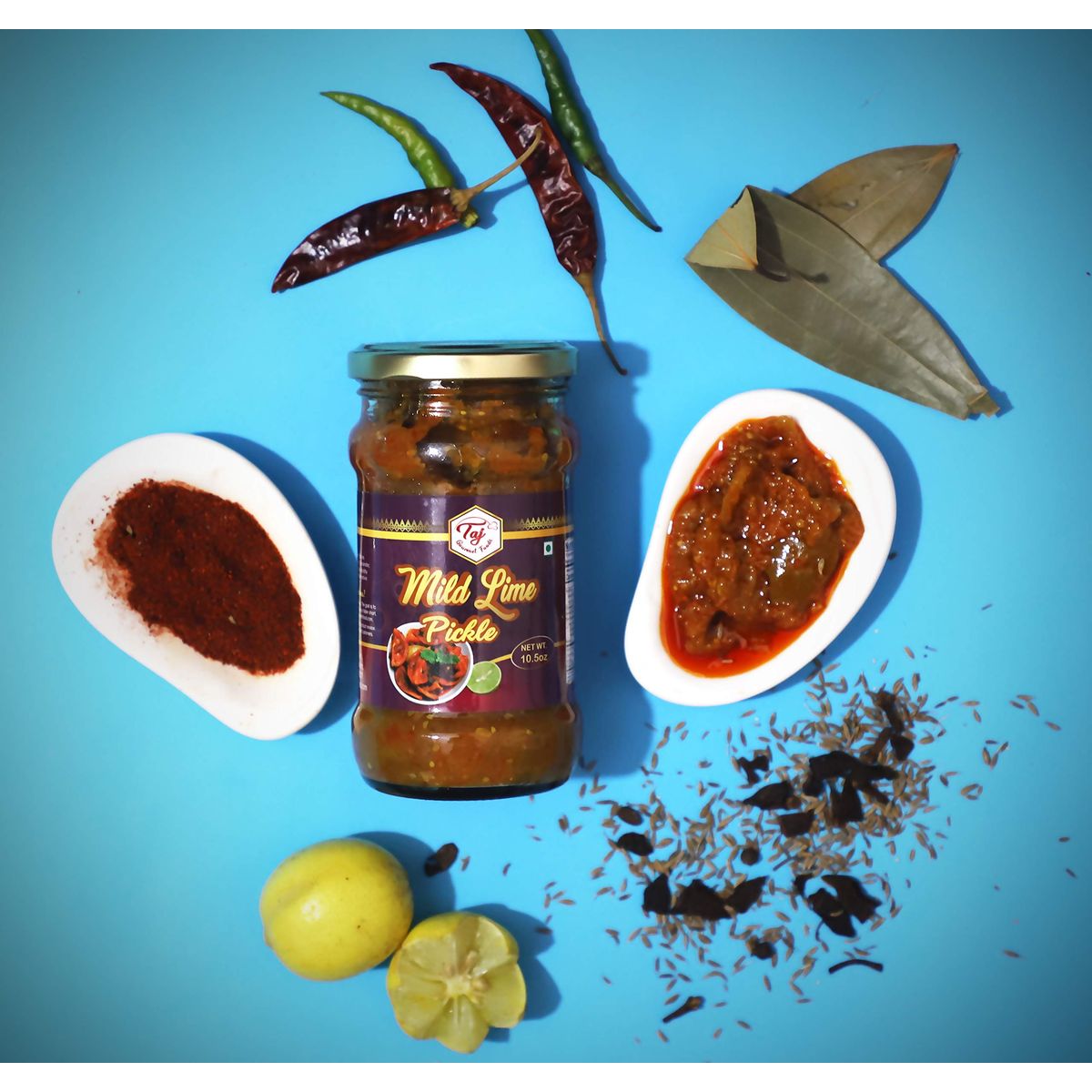 TAJ Gourmet Mild Lime Pickle Lime Achar 300g 105oz