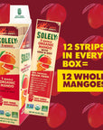 SOLELY Organic Mango with Chili & Salt Fruit Jerky, 12 Strips - Made from Fresh Fruit, Individually Wrapped Snack, Vegan, Non-GMO, No Sugar Added, Shelf-Stable, Healthy Snack for Kids & Adults