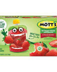 Motts No Sugar Added Strawberry Applesauce 32 oz clear pouches 12 count