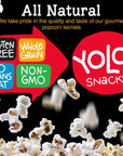 YOLO Gourmet Virtually Hulless Popcorn Kernels Premium White Butterfly Popping Corn Non GMO Gluten Free Vegan 32 Oz Resealable Bag Pack of 1