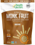 Health Garden Monk Fruit Sweetener, Golden- Non GMO - Gluten Free - Sugar Substitute - Kosher - Keto Friendly (3 lbs)