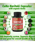 Cona Nature Organic India Haritaki Capsules 2250MG, Rejuvenation, Improving Digestion, Maintains Regularity | Non-GMO Vegan Gluten-Free Herbs and Supplements, 120 Caps