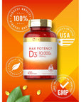 Carlyle Vitamin D 10000 IU 400 Softgels | Value Size | Max Potency | Non-GMO, Gluten Free Supplement