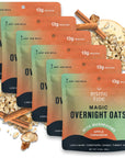 Mushroom Overnight Oats 6 servings  Apple Cinnamon Flavored Organic Oatmeal made with Premium Grade Mushrooms  Lions Mane Turkey Tail Chaga Cordyceps  Boosts Cognitive Function  Immunity