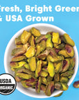 Wilderness Poets Organic Pistachios  Bright Green Pistachio Nut Halves No Salt No Shells Grown in California 2 Pound