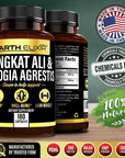 Earth Elixir Fadogia Agrestis 600mg and Tongkat Ali 500mg Supplements (180 Capsules) - Made in USA - 3 Month Supply - 3rd Party Tested - Long Jack - Tongkat Ali Fadogia Agrestis Supplements for Men