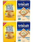 Triscuit Original Whole Grain Wheat Vegan Crackers and Wheat Thins Original Whole Grain Wheat Crackers Variety Pack 4 Boxes