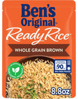 BENS ORIGINAL Ready Rice Whole Grain Brown Rice Easy Dinner Side 88 OZ Pouch Pack of 12