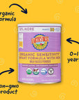 Earth's Best Organic Sensitive Baby Formula for Babies 0-12 Months, Reduced Lactose Powdered Infant Formula with Iron, Omega-3 DHA, and Omega-6 ARA, 32 oz Formula Container