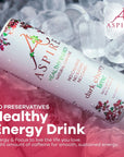 Aspire Energy Drink Original Variety 12 oz Can Blended with 80mg of Natural Caffeine from Green Tea and Guarana Seed Extract