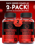 Testosterone Booster For Men Gummies - Enhances Strength & Stamina - Optimizes Physical Performance & Male Enhancement - Made With Tribulus, Horny Goat Weed, Maca Root & More. 2-Pack (120 Gummies)