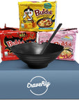 CraveRly Japanese 2 Ramen Bowls 2 pairs of Chopsticks and 15 Cheese Noodles Ramen Noodle Bowls for featuring Samyang Buldak Ramen Noodle Variety Pack includes Servings of Noodles of cheese flavor