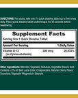 Nature's Bounty Vitamin B12, Supports Energy Metabolism and Nervous System Health, 500mcg, 100 Quick Dissolve Tablets