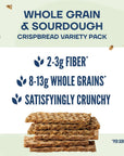 Wasa Crispbread Variety Pack Pack of 4 Sourdough and Whole Grain Crackers NonGMO Ingredients Fat Free