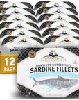 Brunswick Sardine Fillets in Water 375 oz Can Pack of 12  Wild Caught Sardines in Spring Water 18g Protein per Serving  Gluten Free Keto Friendly  Great for Pasta  Seafood Recipes