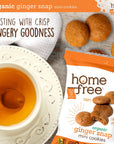 Homefree Mini Ginger Snap Cookies Organic Gluten Free Nut Free Vegan Individually Wrapped Packs School Safe and Allergy Friendly Snack 095 oz Pack of 10