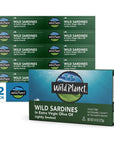 Wild Planet Wild Sardines in Extra Virgin Olive Oil Lightly Smoked Tinned Fish Sustainably WildCaught NonGMO Kosher Gluten Free 44 Ounce Pack of 12