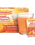 Emergen-C 1000mg Vitamin C Powder for Daily Immune Support Caffeine Free Vitamin C Supplements with Zinc and Manganese, B Vitamins and Electrolytes, Super Orange Flavor - 30 Count