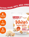 Whisps Cheese Crisps Variety Pack | Protein Chips | Healthy Snacks | Protein Snacks, Gluten Free, High Protein, Low Carb Keto Food | Parmesan, Cheddar Cheese, Asiago Pepper Jack (0.63Oz, 12 Pack)