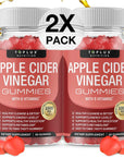 Toplux Apple Cider Vinegar Gummies - 1000mg ACV with B12, Beet Root, Pomegranate for Immune System, Detox & Cleanse, Gummy Alternative to Apple Cider Vinegar Capsules, for Men Women 2X Pack