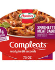 HORMEL COMPLEATS Spaghetti  Meat Sauce Microwave Tray 75 oz 7 Pack