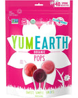 YumEarth Organic Spring Lollipops Fruit Flavored Pops 40 Count  Allergy Friendly Non GMO Gluten Free Vegan