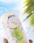 Jans 100 Pure Coconut Water with Coconut Pulp  Pure Unsweetened Coconut Water  Not from Concentrate  NonGMO  Refreshing Taste of the Tropics  1657 fl oz per can Pack of 12