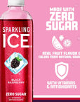 Sparkling Ice Black Raspberry Sparkling Water Zero Sugar Flavored Water with Vitamins and Antioxidants Low Calorie Beverage 17 fl oz Bottles Pack of 12