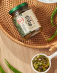 BAILINHOU Sichuan Flame Roasted Diced green chiles sauce asian 828oz235g chuanwazi green chilis canned imported of china