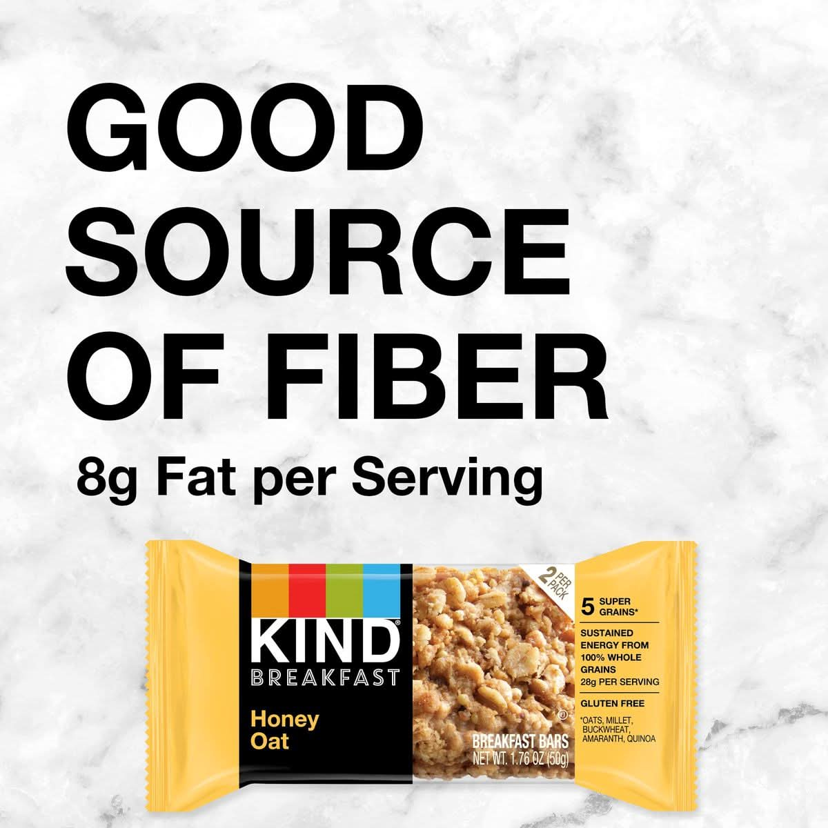 KIND Breakfast Bars Honey Oat Healthy Snacks Gluten Free 32 Count