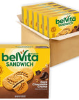 belVita Breakfast Sandwich Dark Chocolate Creme Breakfast Biscuits 30 Total Packs 6 Boxes 2 Sandwiches Per Pack