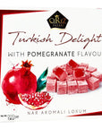 Cerez Pazari Turkish Delight with Pomegranate Flavour 200 gr Gourmet Small Size Snacks Gift Box No Nuts Sweet Luxury Traditional Confectionery Vegan Candy Dessert Glucose Free Lokum Approx18 Pcs