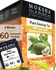 Pure Soursop Tea Case of 360 Organic Tea Bags made with Pure Graviola Leaf Guanabana Leaves Moksha Ayurveda