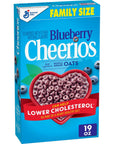 Cheerios Blueberry Heart Healthy Cereal, Gluten Free Cereal With Whole Grain Oats, 19 OZ Family Size