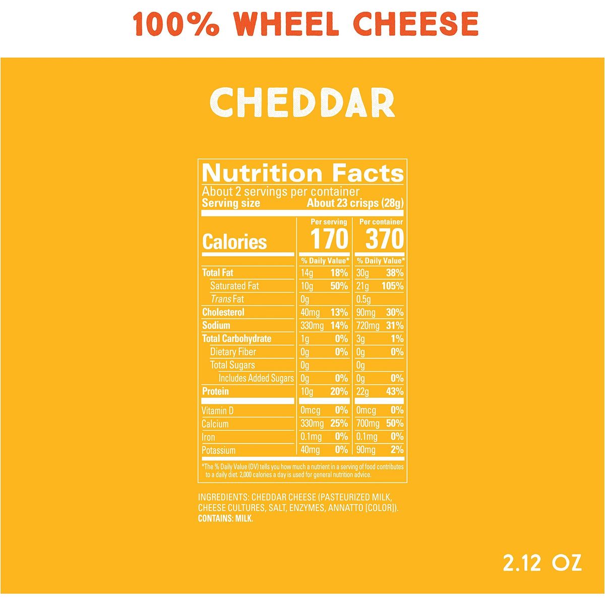 Whisps Cheese Crisps Cheddar Cheese  Protein Chips  Healthy Snacks  Protein Snacks Gluten Free High Protein Low Carb Keto Food 212 Oz 3 Pack