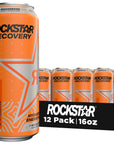 Rockstar Energy Drink with Caffeine Taurine and Electrolytes Recovery Orange 16 Fl Oz Pack of 12