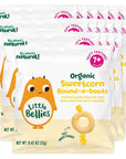 Little Bellies Organic Round-a-bouts Baby Snack, Sweetcorn, Pack of 18