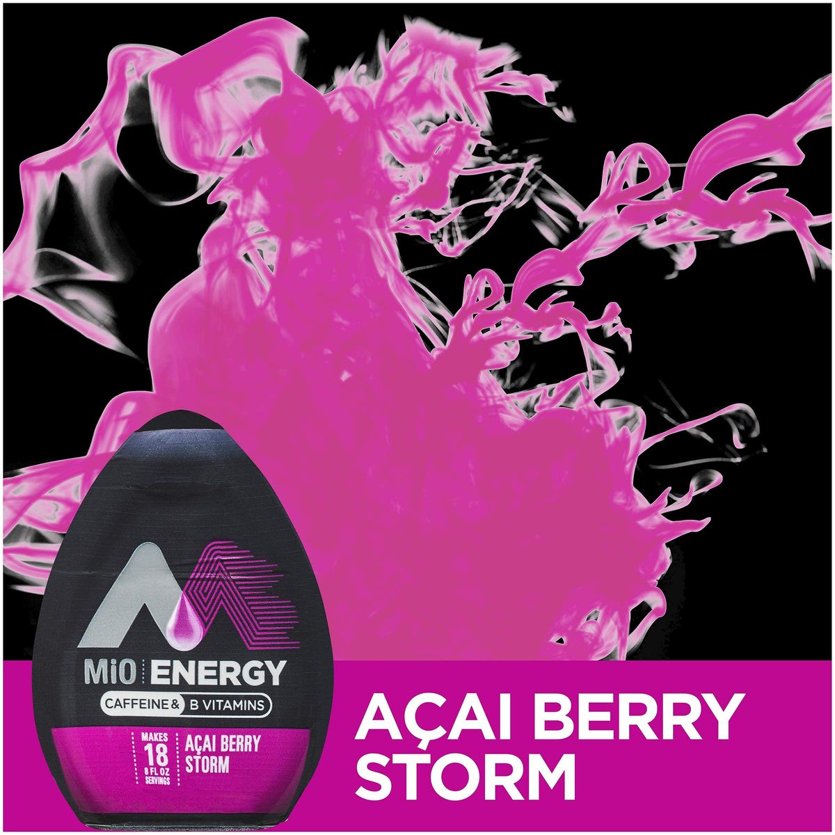 Mio Liquid Water Enhancer Energy Variety Pack Acai Berry Storm Tropical Fusion  Pack of 4