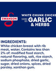 Swanson Garlic and Herbs White Chunk Fully Cooked Chicken Ready to Eat Simple OntheGo Meals 26 OZ Pouch