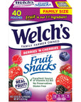 Welch's Fruit Snacks, Berries 'n Cherries, Perfect Stocking Stuffer for Kids, Gluten Free, Bulk Pack, 0.8 Ounce - 40 Count (Pack of 1)