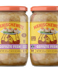 Manischewitz Gefilte Fish in Jelled Broth 24oz 2 Pack Packed with Protein No Added MSG Kosher for Passover