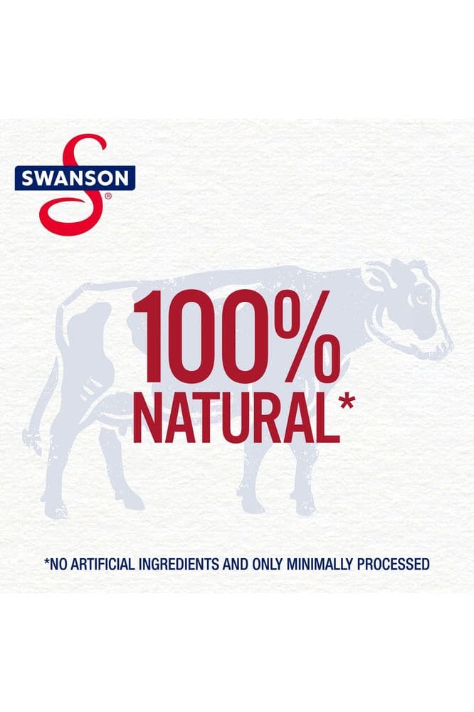 Swanson 100% Natural, 50% Less Sodium Beef Broth, 32 oz Carton