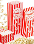 MAQIHAN 50 Popcorn Bags Individual Servings  Flat Bottom Paper Popcorn Food Bags Party Pop Corn Sleeves Bulk Carnival Halloween Snack Packs Gift Favor Treat bolsas para palomitas Movie Night Supplies